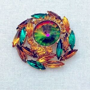 Vintage Gems of Autumn Rivoli Juliana Brooch